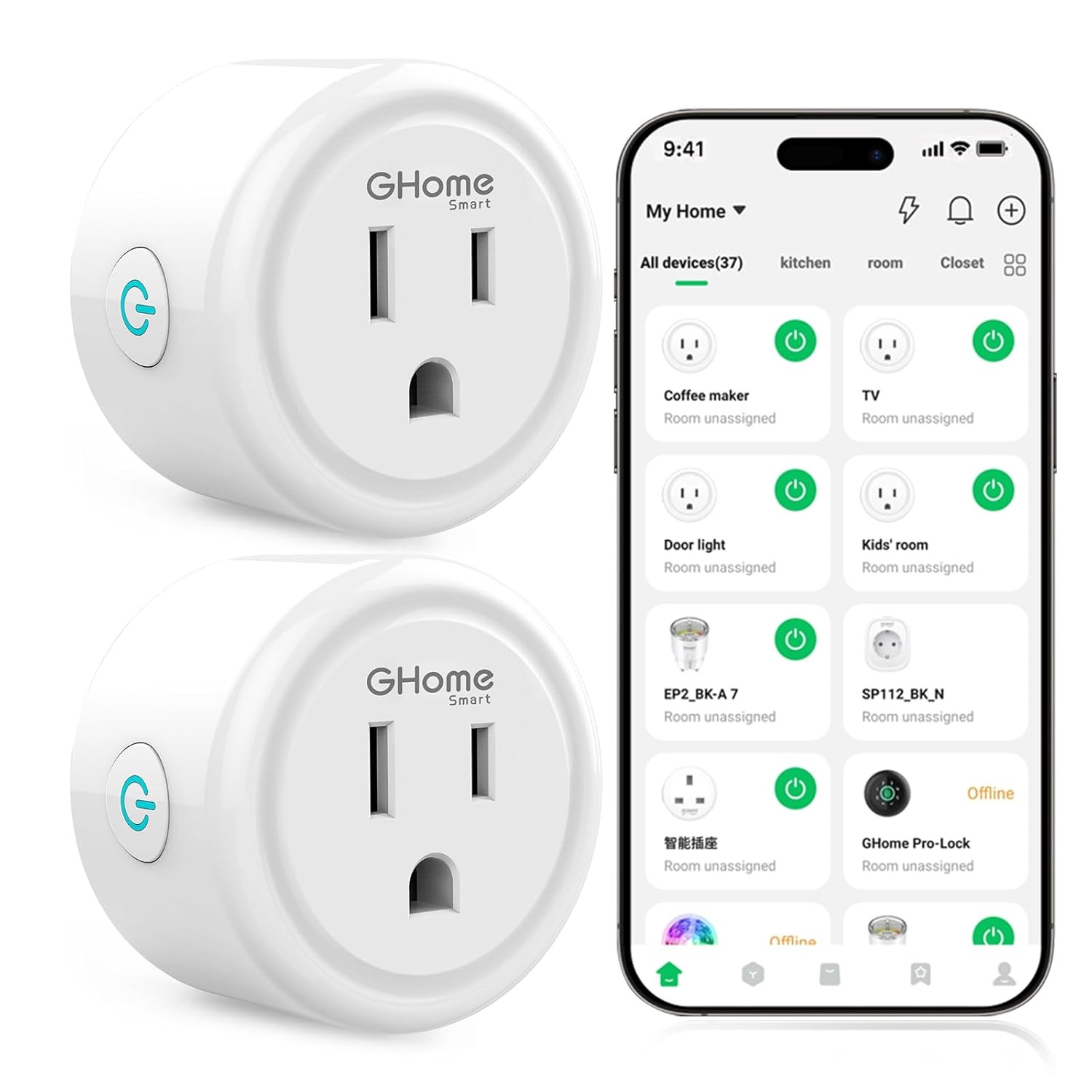 Plug, Wifi Smart Plugs Compatible with Alexa and Google Home, Smart Outlet Timer