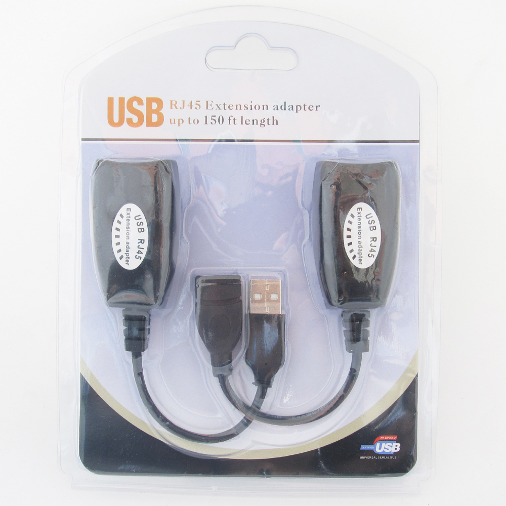 4sets USB-RJXT USB Over RJ45 Ethernet LAN Cat5e/6 Cable Extension Adapter Kit