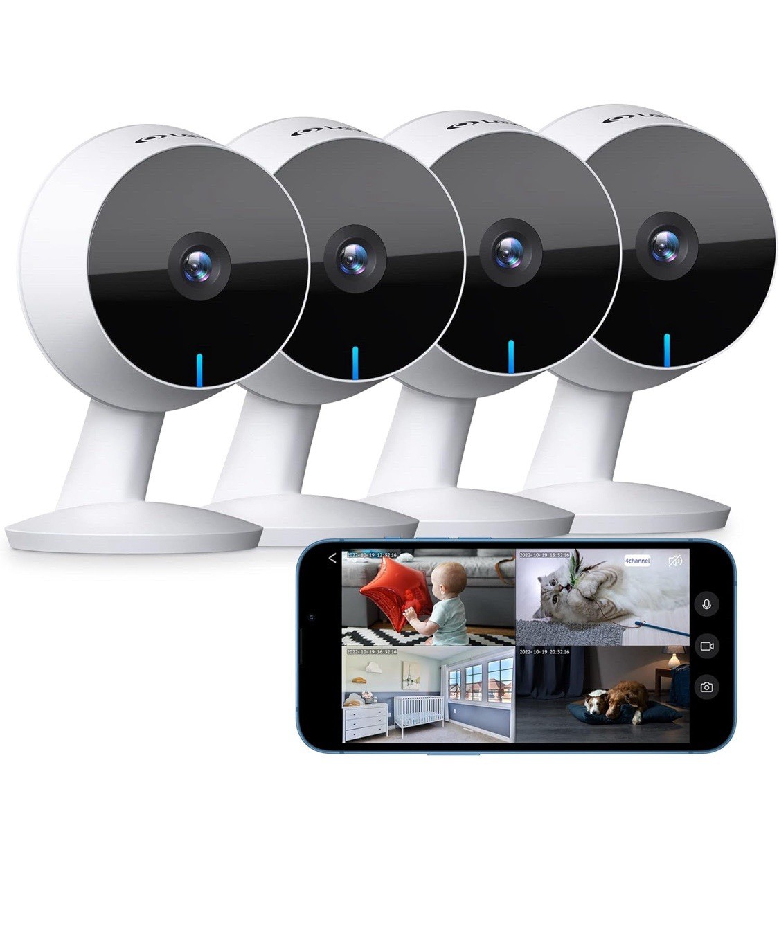 LaView Cámaras de 4MP 2K para seguridad del hogar en interiores,
