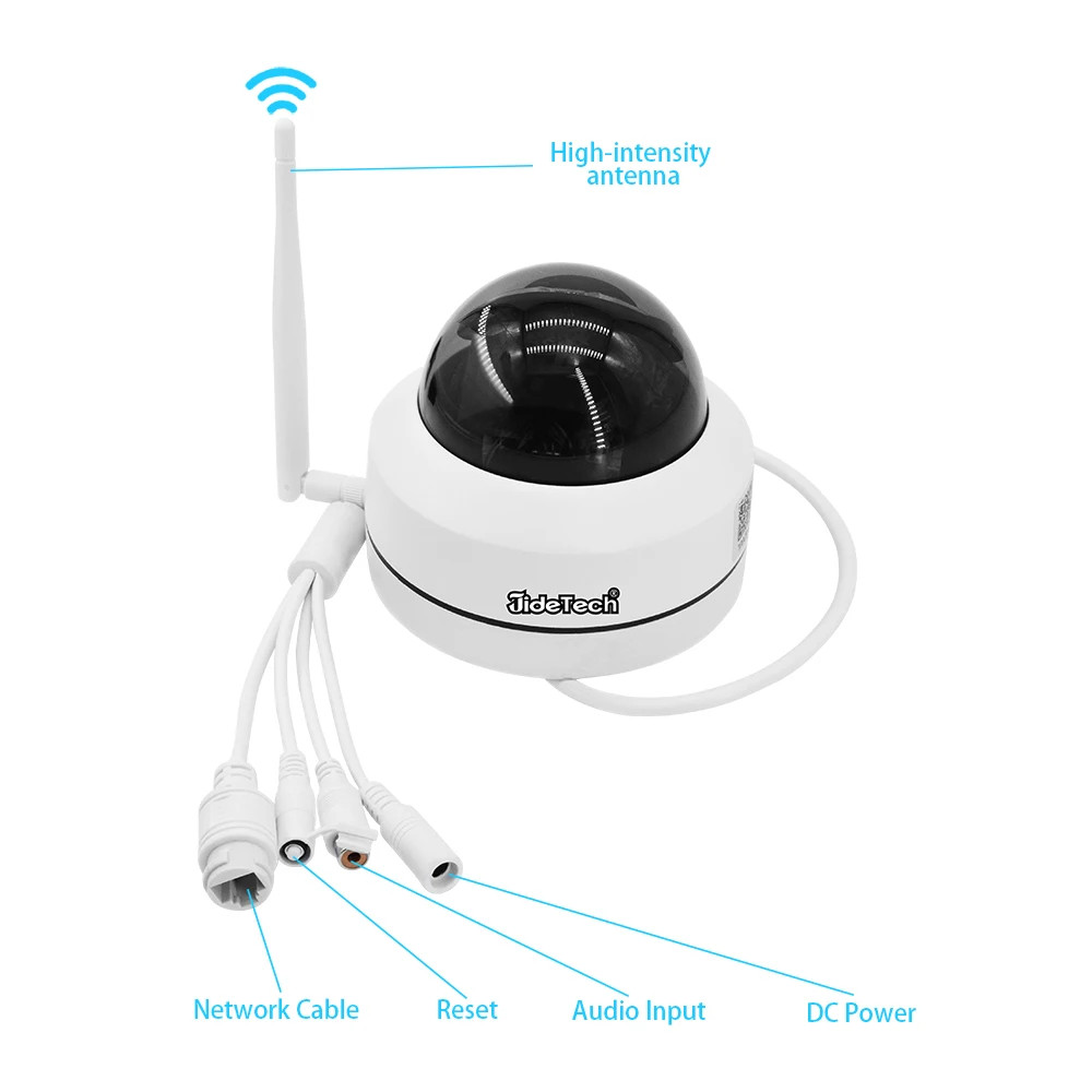 JideTech 1080P Mini PTZ WiFi Camera 5X Optical Zoom Auto Tracking Outdoor Dome