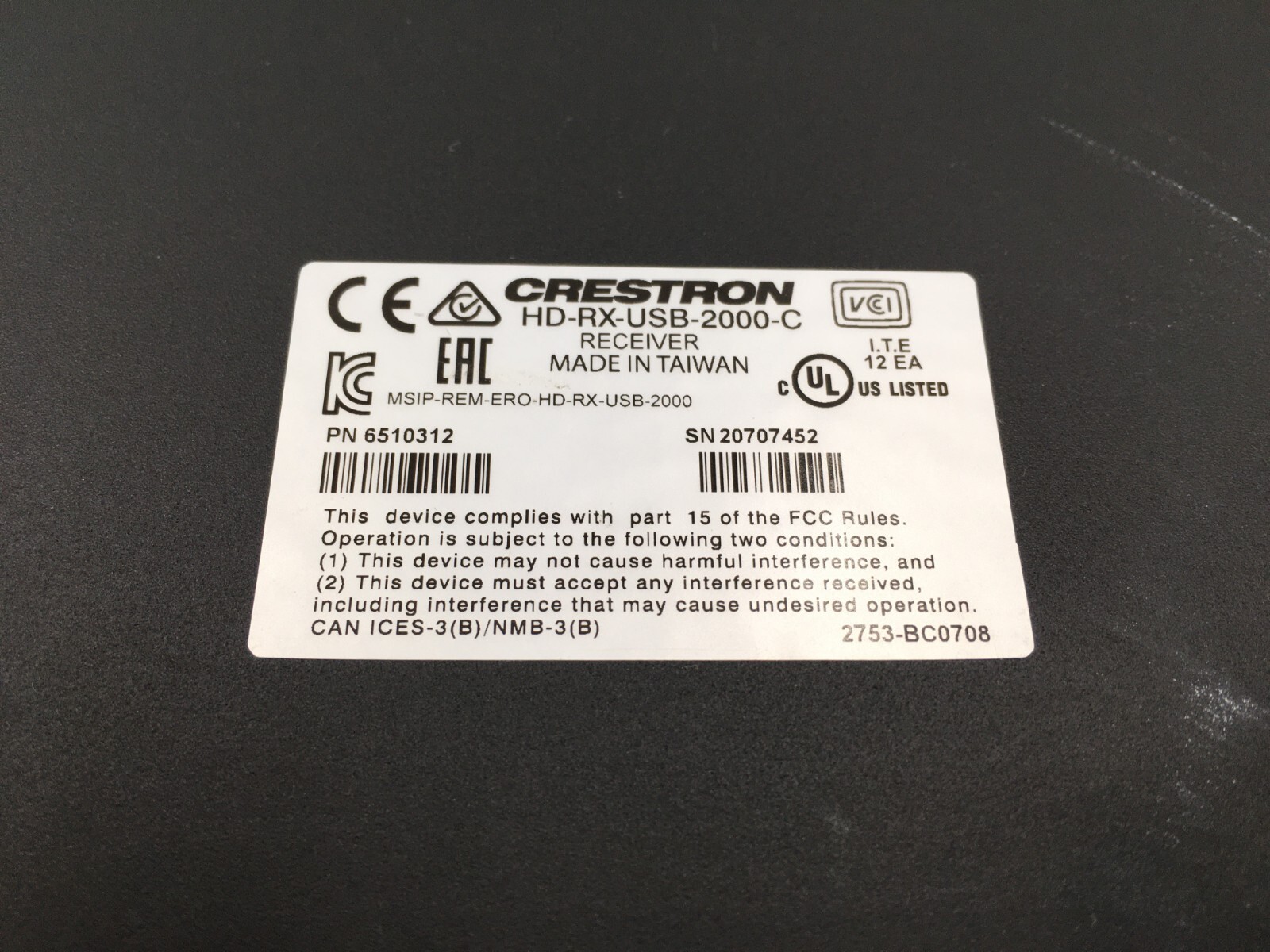 CRESTRON HD-RX-USB-2000-C RECEIVER – NO POWER ADAPTOR Free Shipping