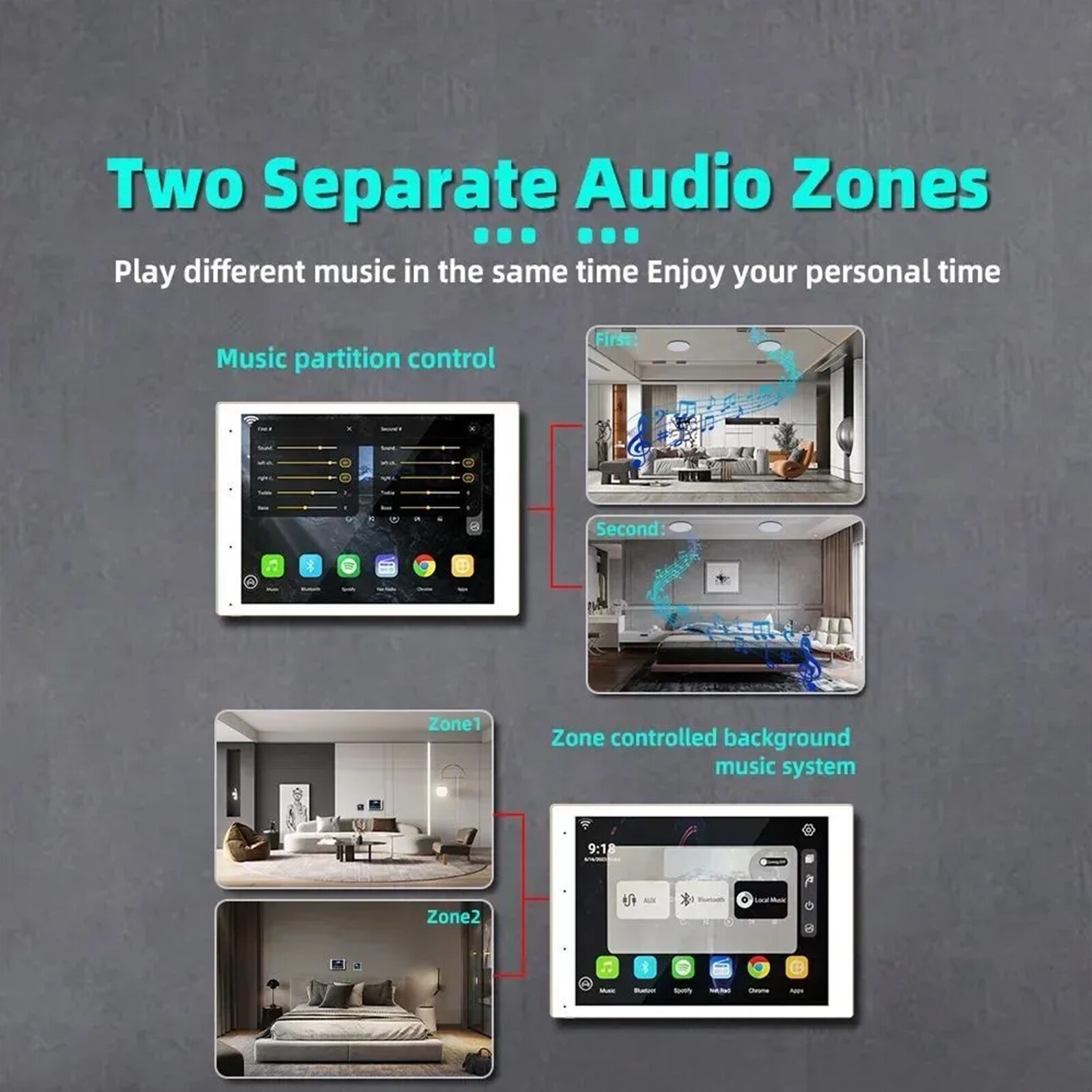 8in Smart Home Control Panel Voice Touch Screen Intercom Control System Playba1Y