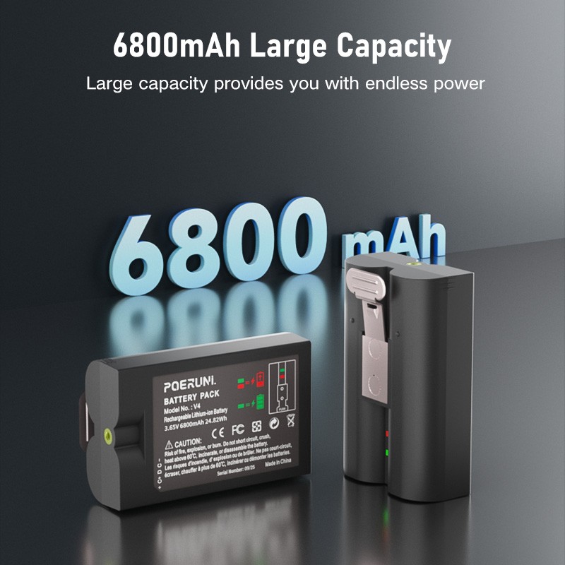 2PCS 6800mAh Replacement Lithium Battery with Charger for Ring-Doorbell Camera
