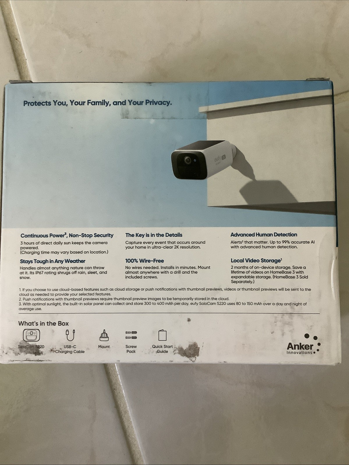 eufy 2K Solar Security Camera S220 SoloCam Wireless Outdoor Camera Night Vision