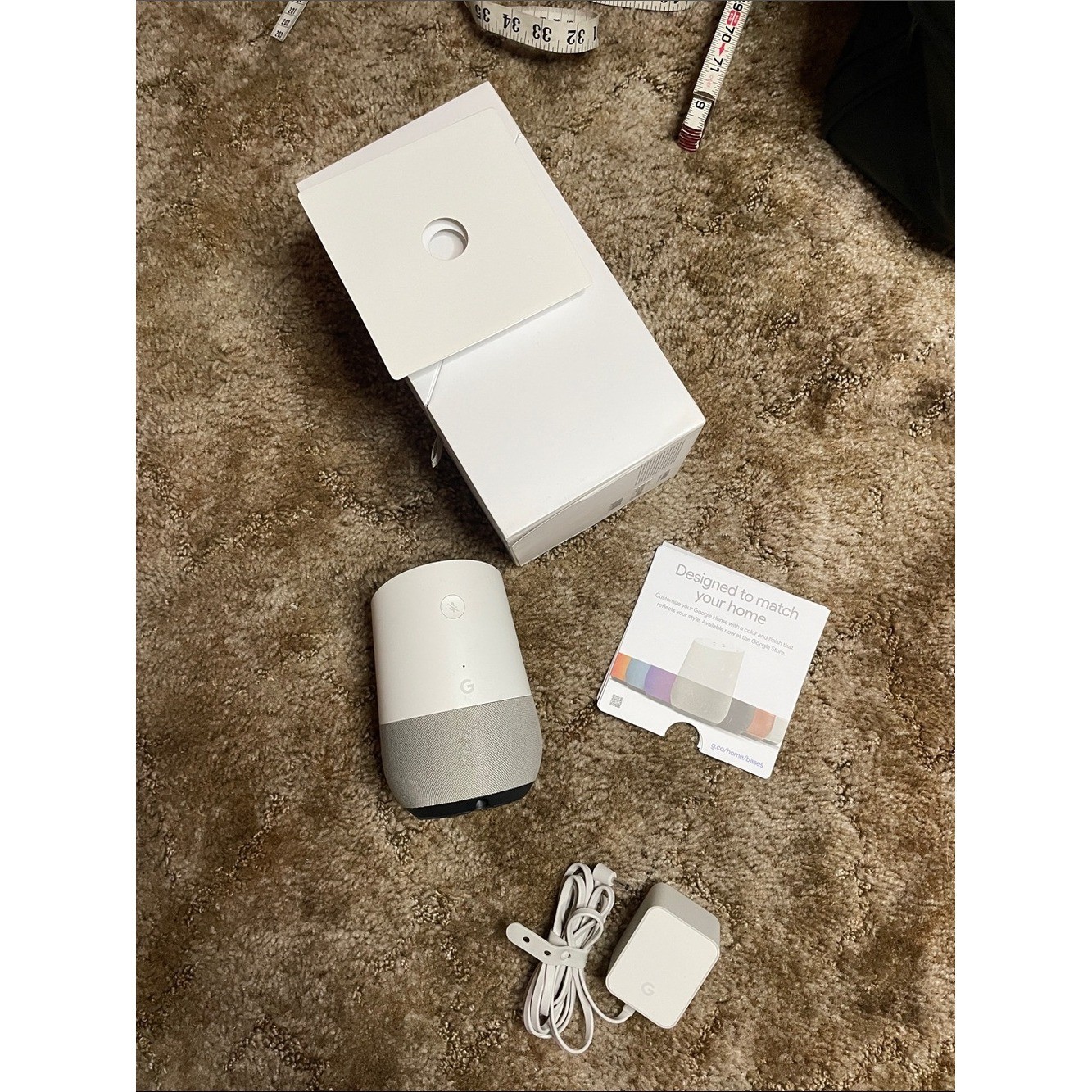 Google Home Smart Speaker 1st Gen Voice Assistant WiFi Bluetooth White