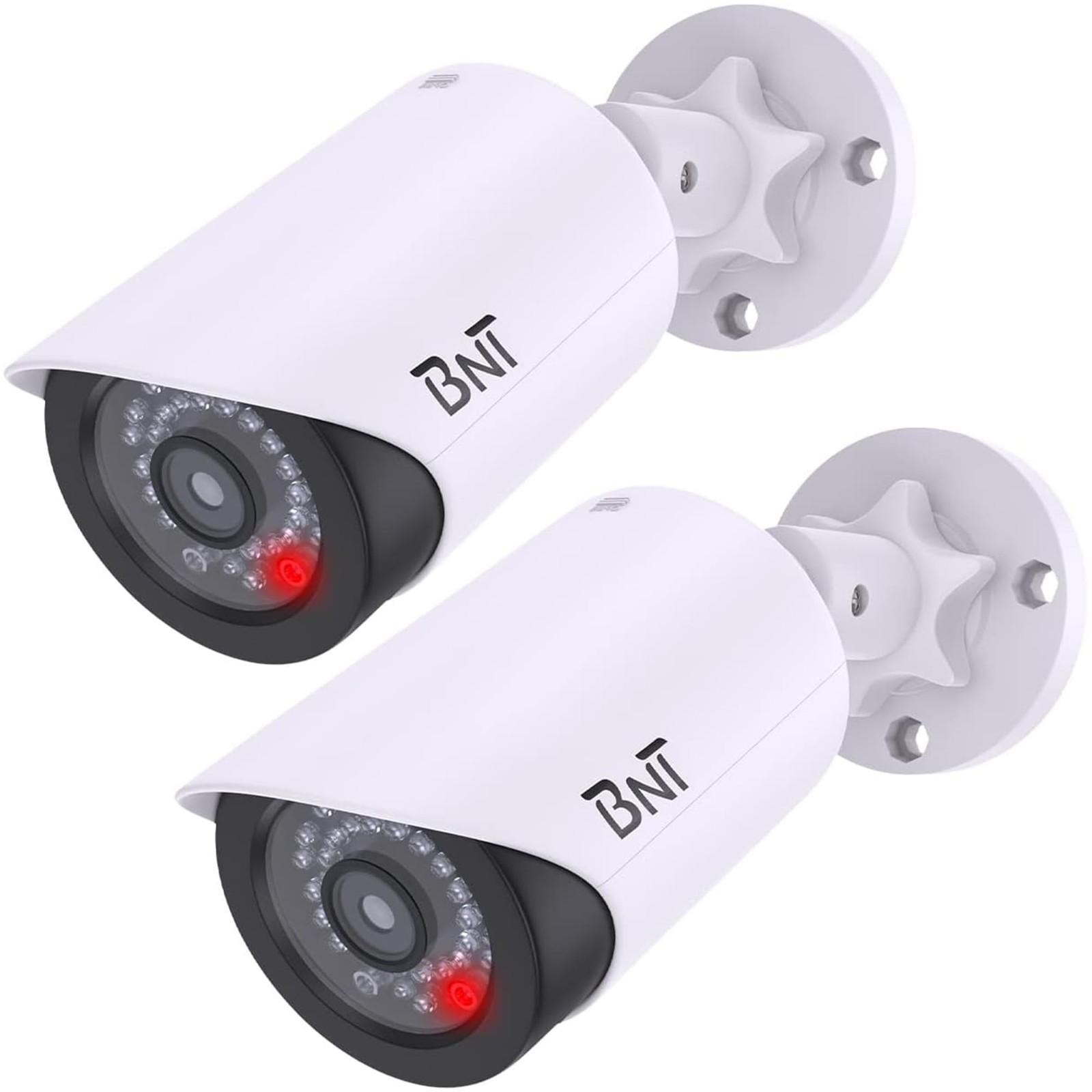 2 Dummy Fake Security Camera W One Red LED Light Home Businesses Indoor/outdoor