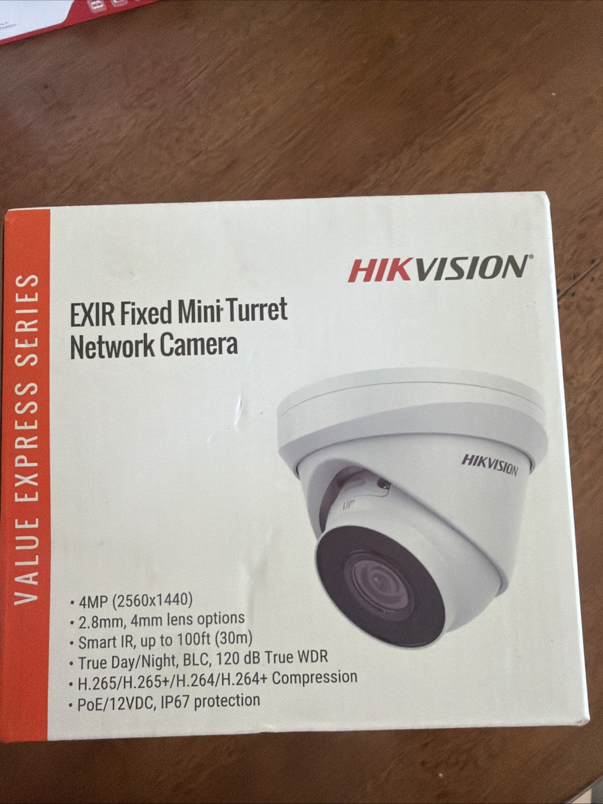 4MP POE IP Turret Dome Camera, ECI-T24F2, 2.8mm 98° Wide Viewing Angle Outdoor