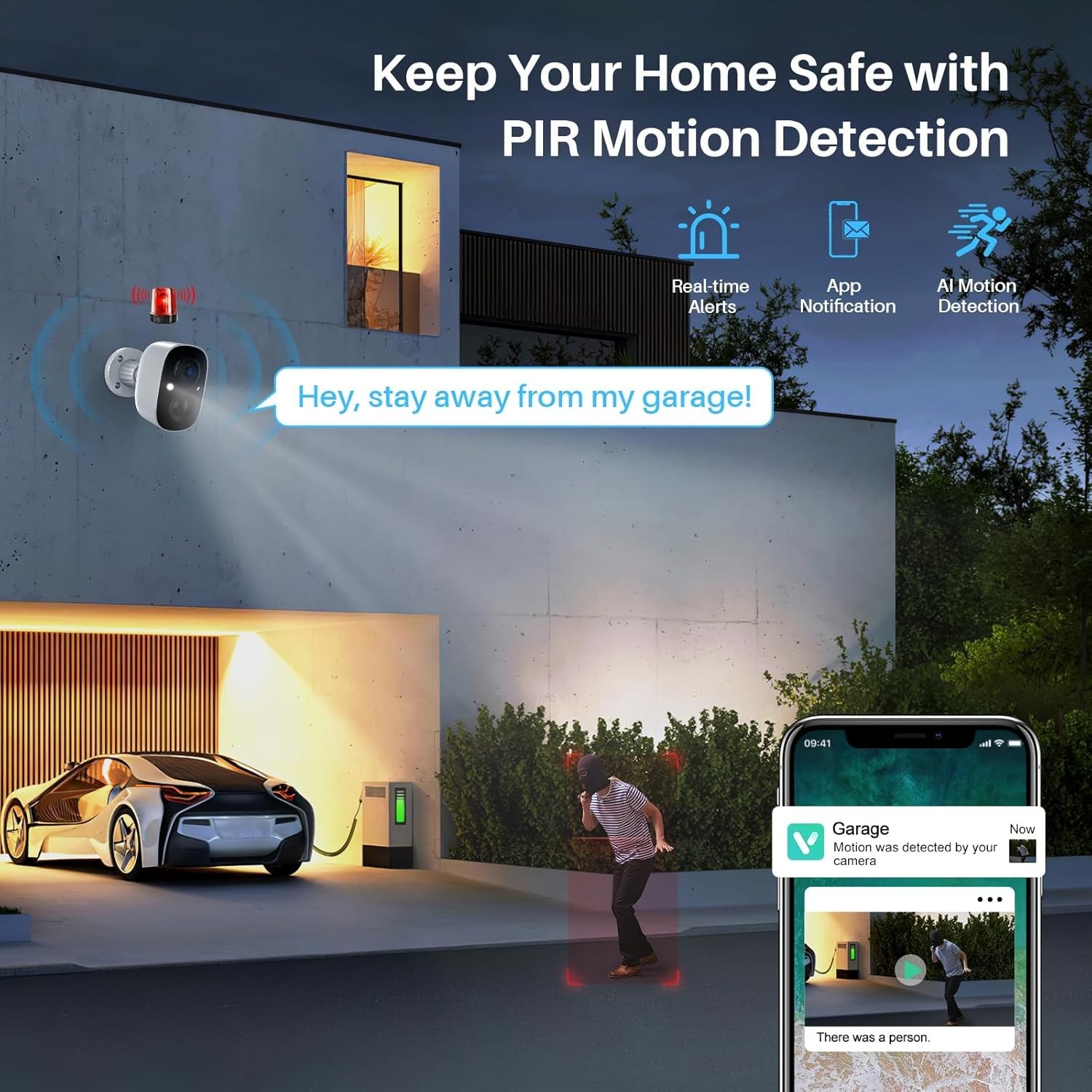 2K Security Cameras Wireless Indoor/Outdoor, Battery Powered WiFi