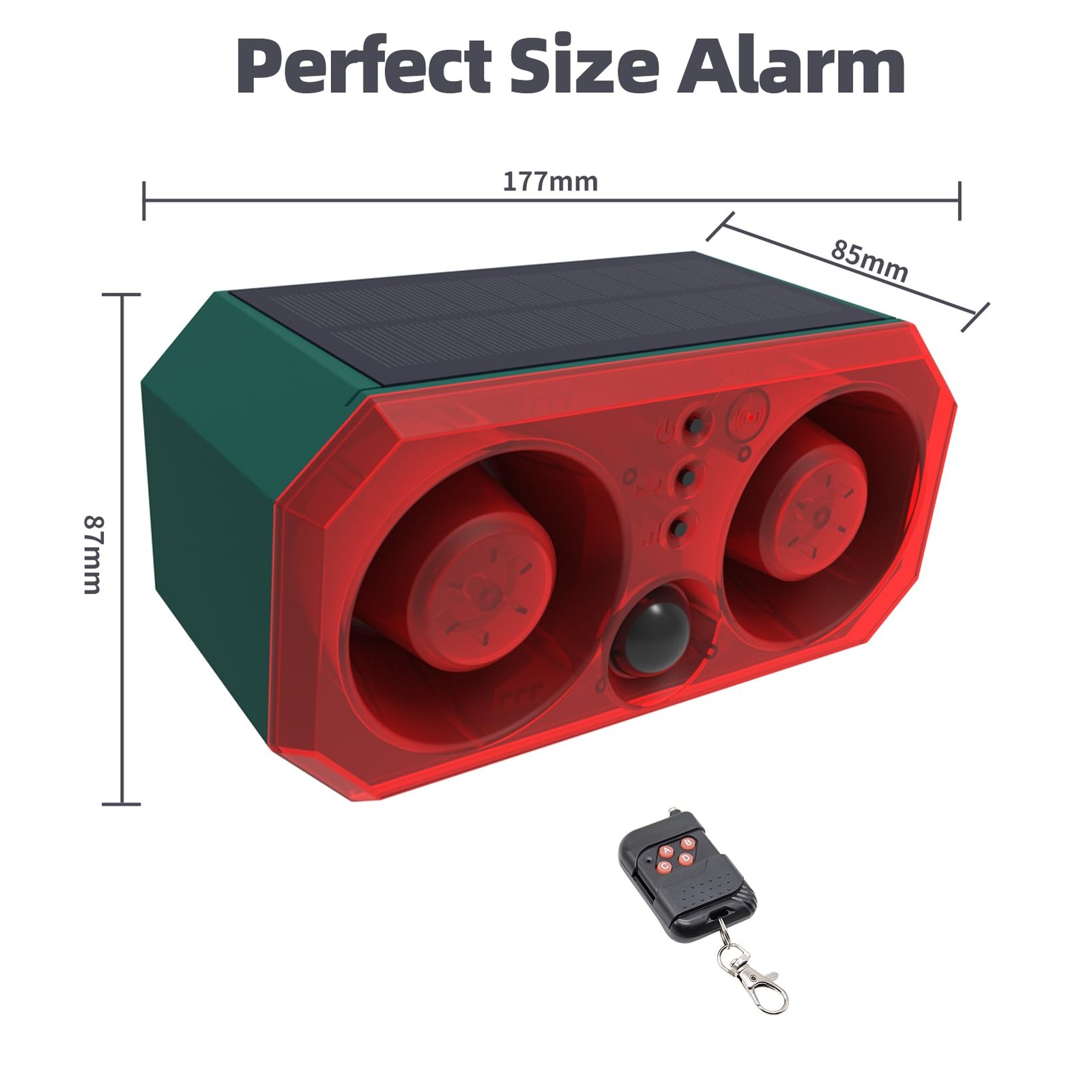 Solar-Outdoor Motion Sensor Alarm: Coyote Deterrent 130dB Dual Speakers Sound…