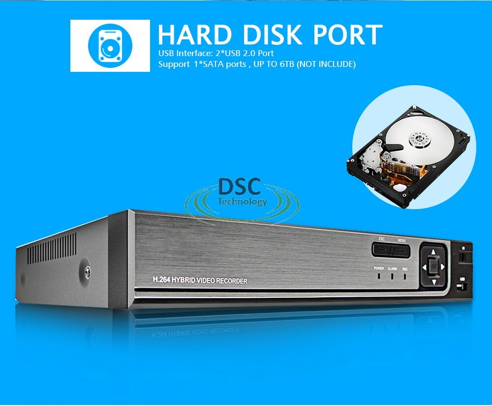8 Channel NVR with 8 Port PoE, H.265 / H.264 Support IP Up to 8MP, XMEYE APP