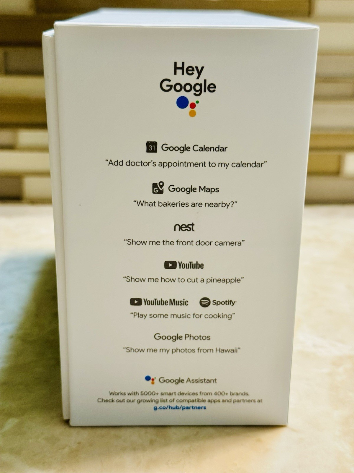 Google Home Hub Smart Display White/Power Adapter, Original Box tested working