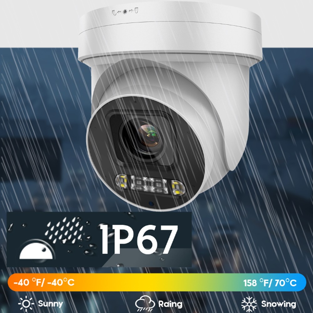 Vikylin 4K 8MP PTZ POE IP Camera Outdoor with 5XOptical Zoom Human Vehicle Detec