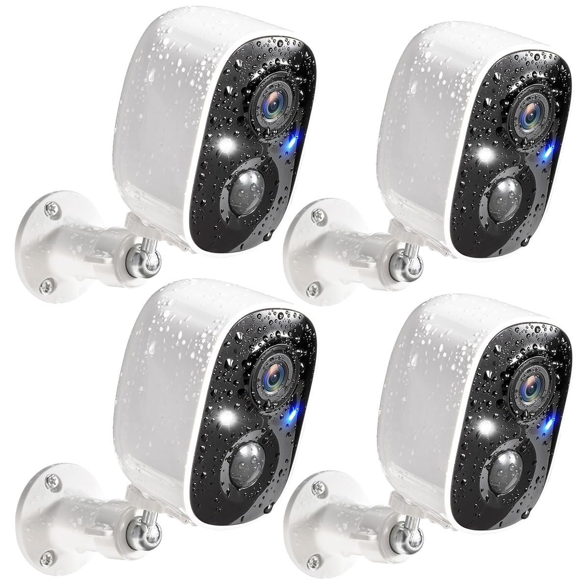 GMK Security Cameras Wireless Outdoor 4 4 Count Standard (Pack of 1), White