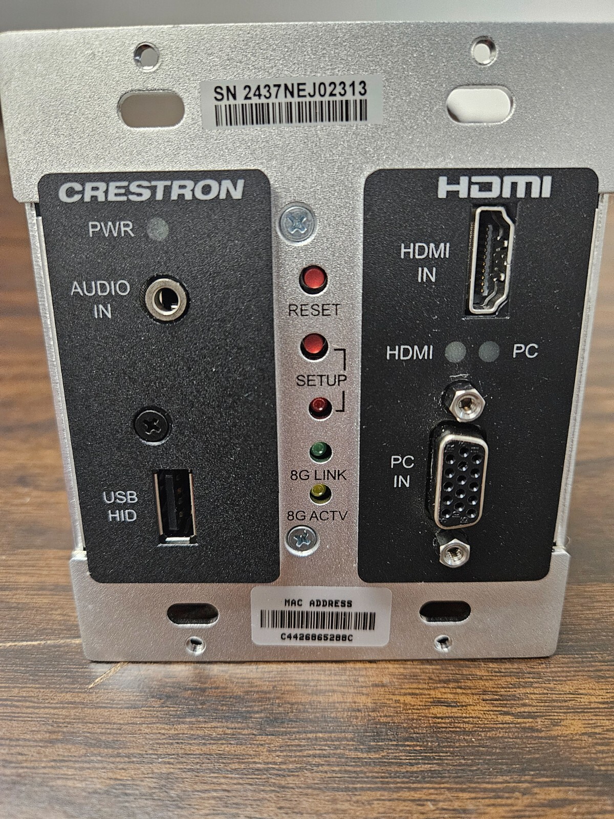 Crestron DM-TX-200-C-2G-B-T Wall Plate Transmitter – Black
