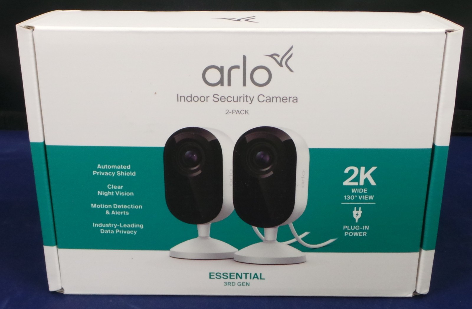 Arlo Essential 3rd GEN Wire-Free Indoor/Outdoor 2K Security Camera White 2 Pack