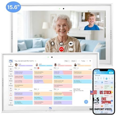 Missfly 15.6 Inch Smart Digital Wall Calendar, Touchscreen 15.6 inch White