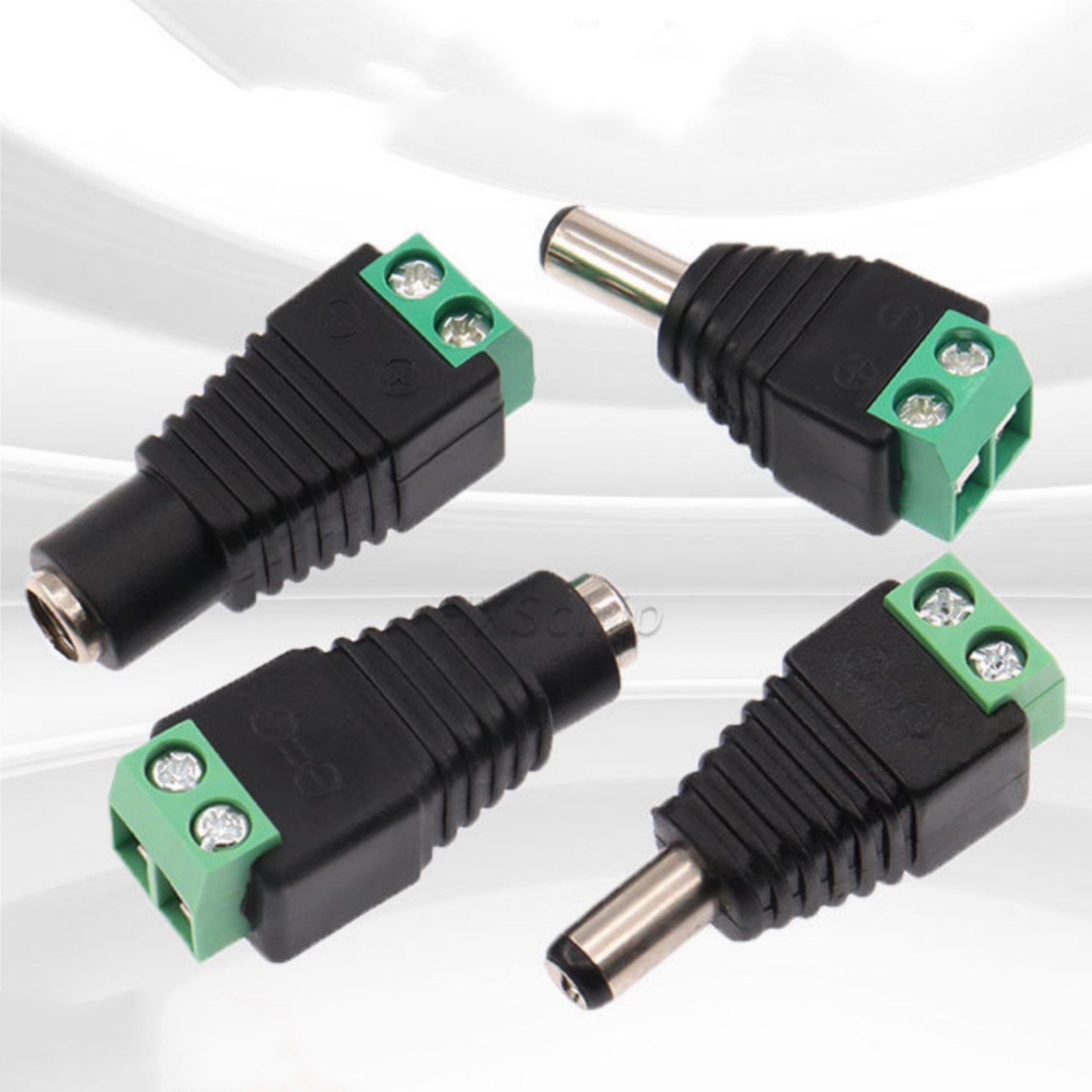 DC Power Plug Male Female Jack Connector 2.1 x 5.5mm Adapter CCTV Video 10PCS
