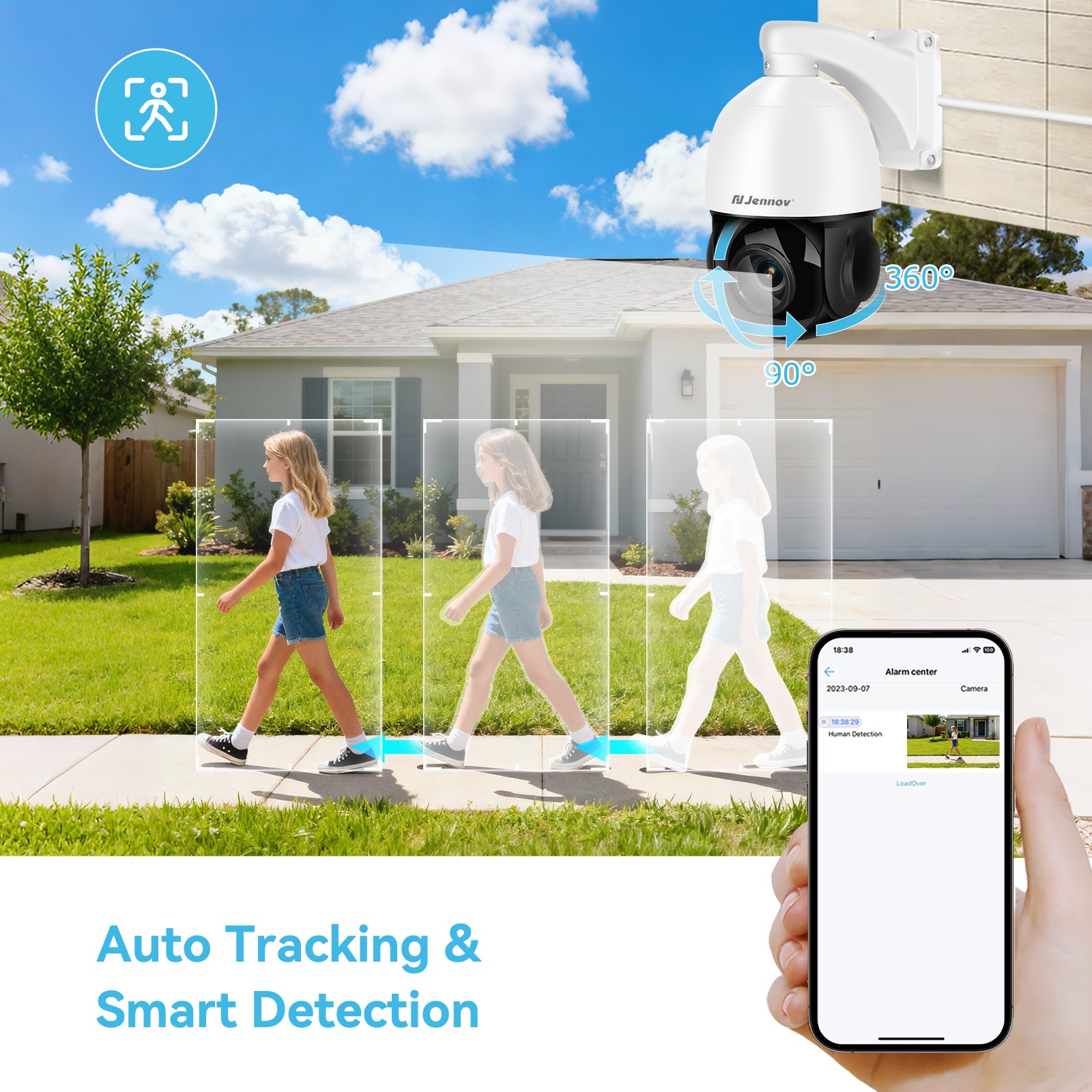 4K 8MP POE PTZ Security IP CCTV Camera 30x Zoom Audio Vehicle Human Detection