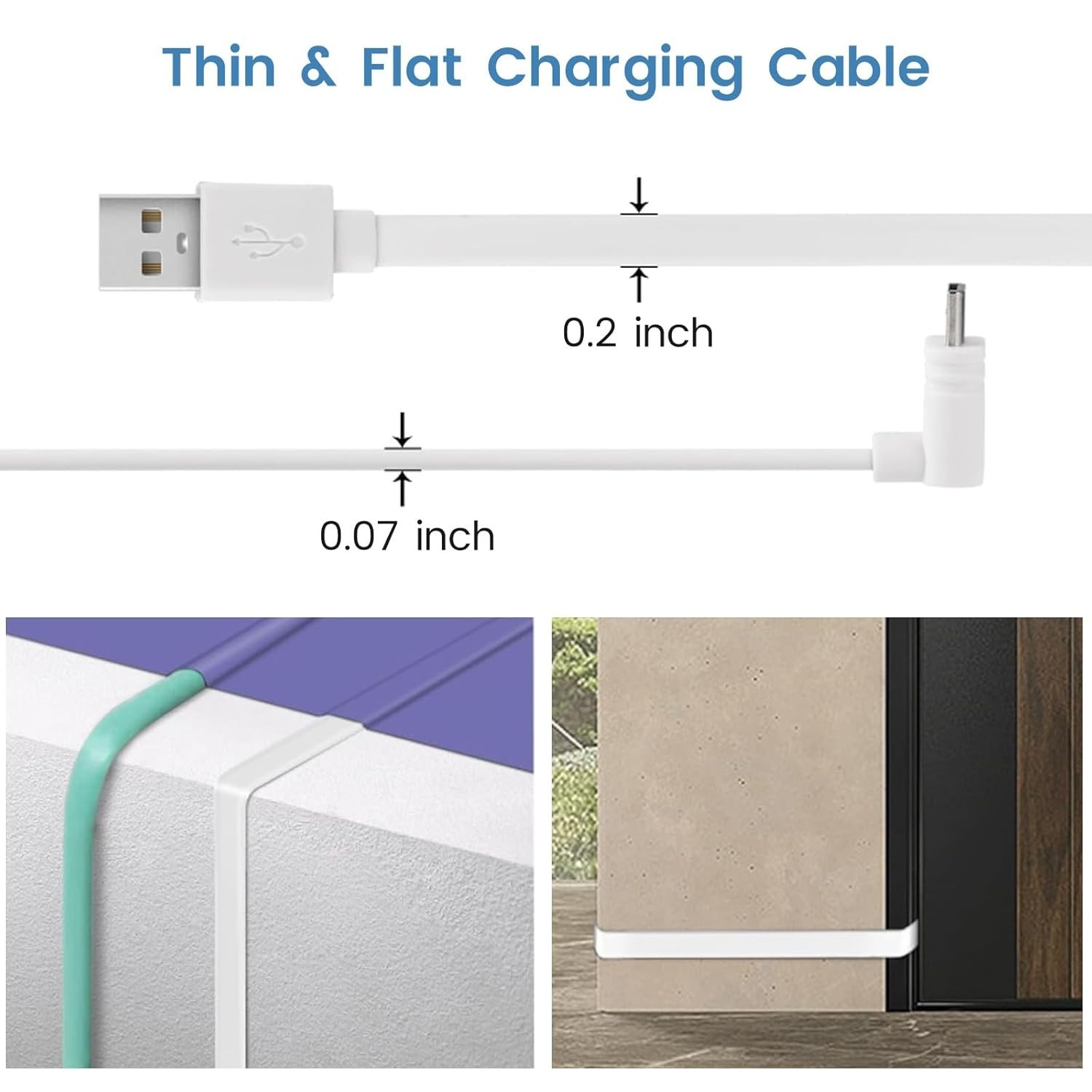 20 ft Cable for WYZE Cam Pan v3 Camera Flat Micro USB Extension Power Cord 90…