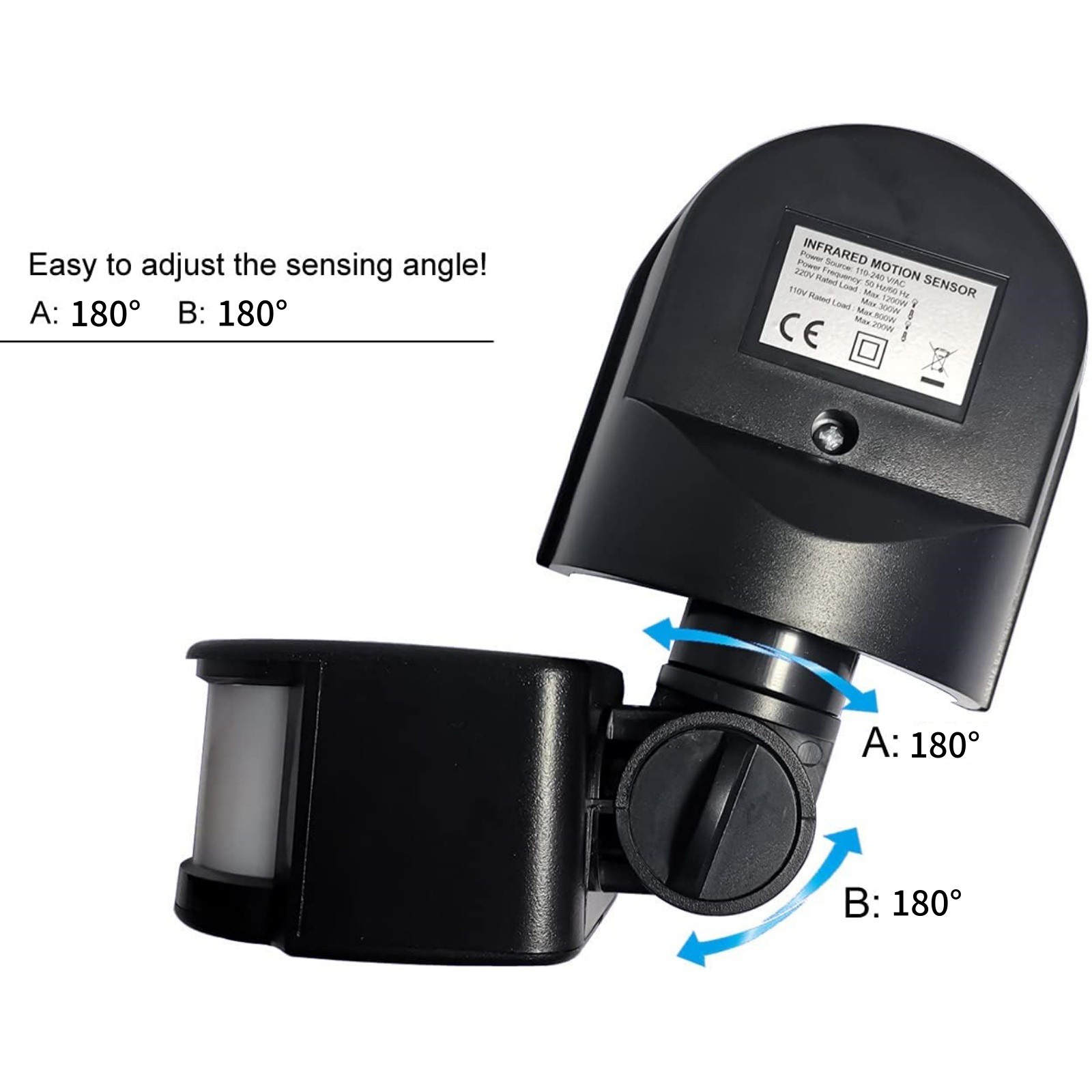 AC 85-265V Portable Motion Infrared Sensor Switch For Outdoor 180° Detection