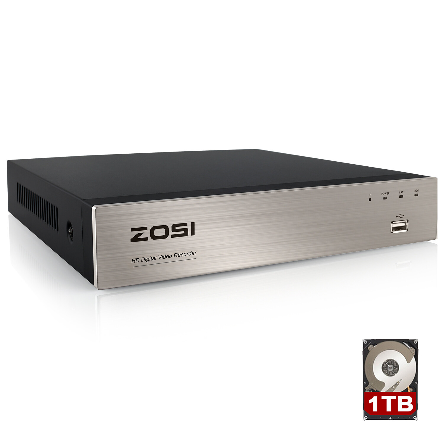ZOSI H.265+ 8CH/16CH DVR for Security Camera System 1080P Recorder with HDD