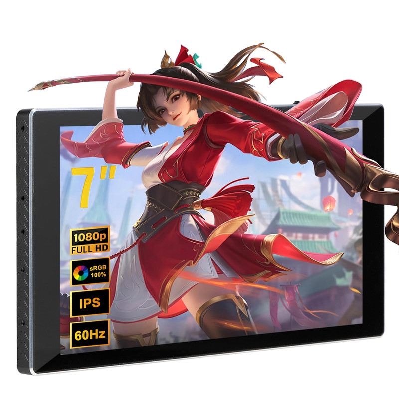 Wisecoco 7 Inch Portable Monitor 1080P Fhd 60Hz Mini Pocket Touchscreen Display