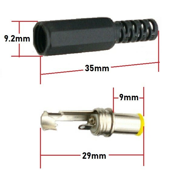 10 pcs 1.2mm x 6.0mm x 9mm Male DC Power Plug Socket Jack Connector Adapter