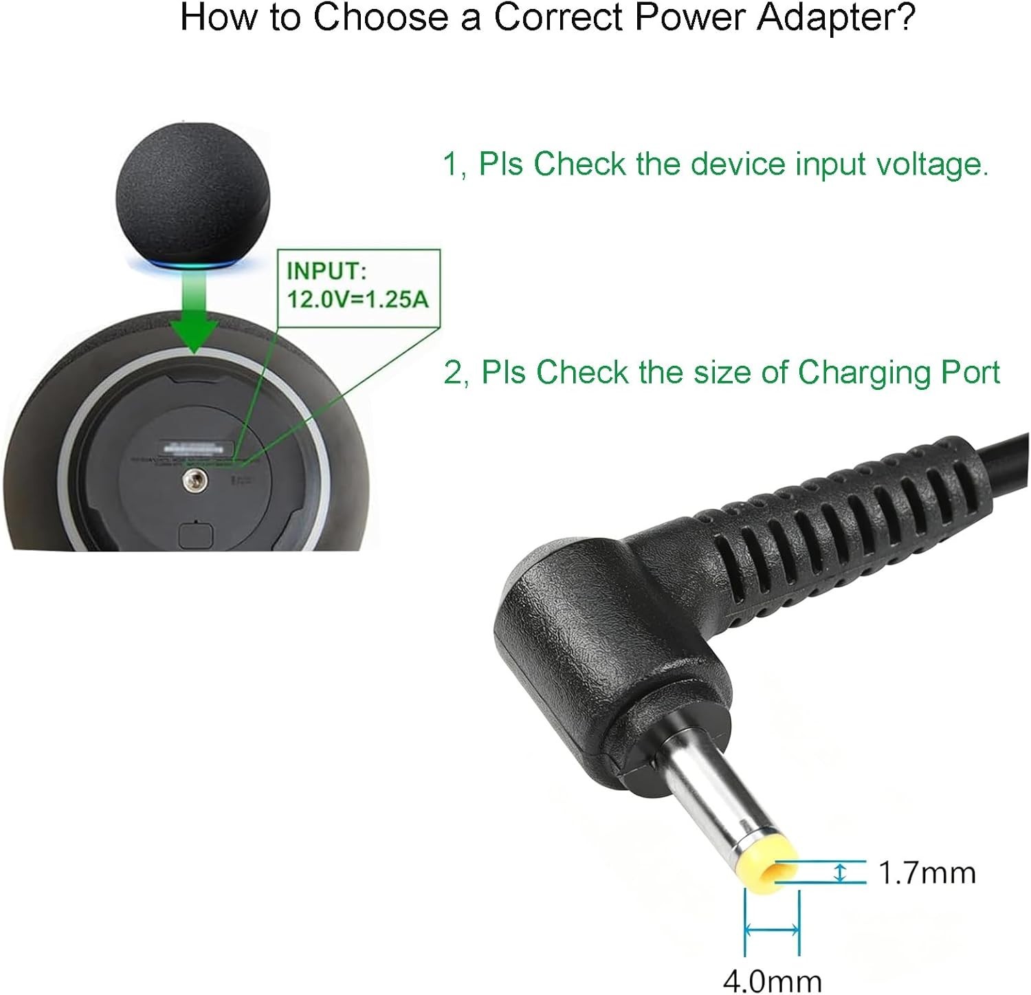 Power Cord Replacement for Alexa Dot 4th Gen/3rd Gen/5th Gen 2022, Show 5 2nd…