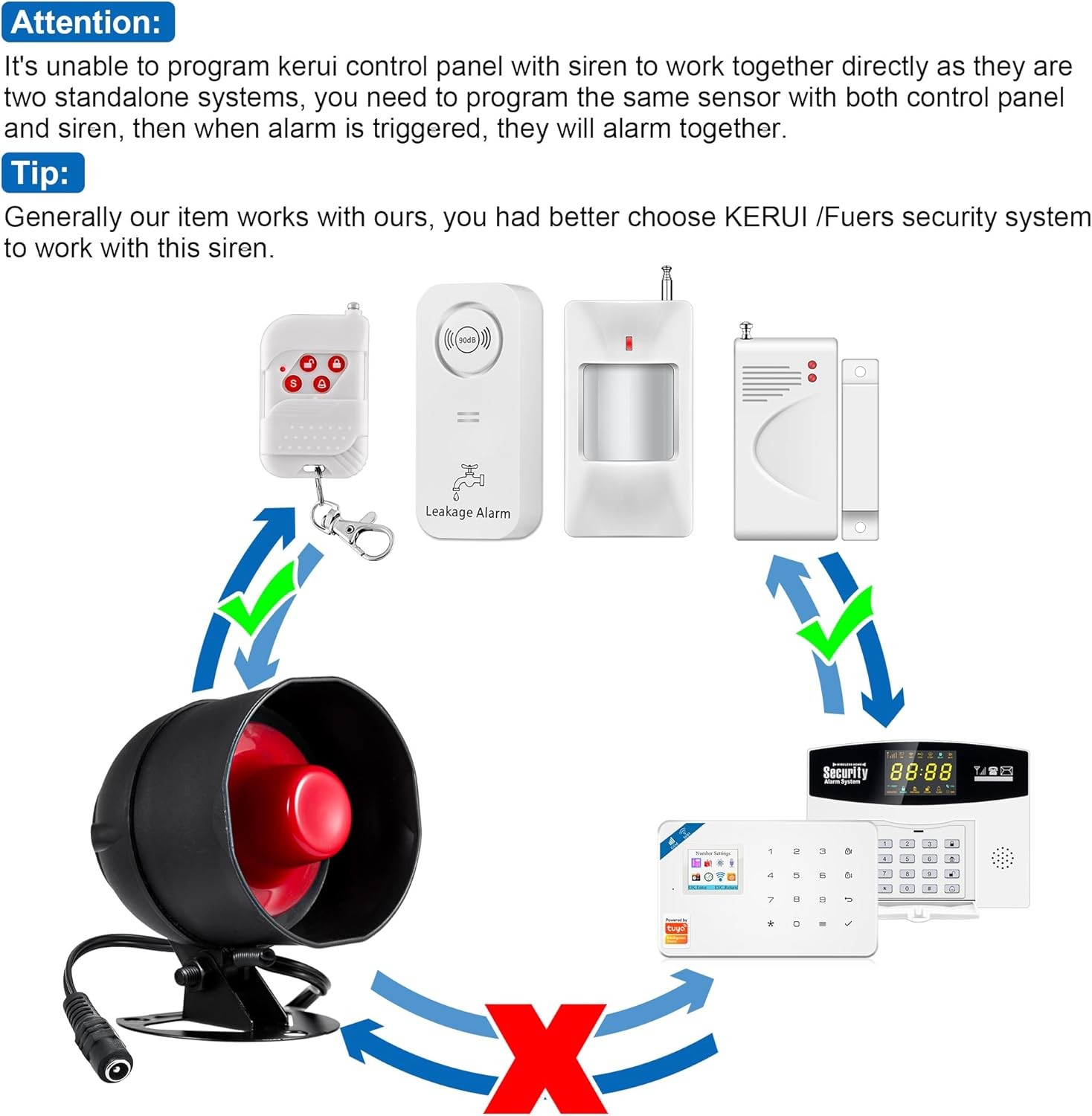 Kit de sistema de alarma de seguridad para tienda, oficina y hogar independiente