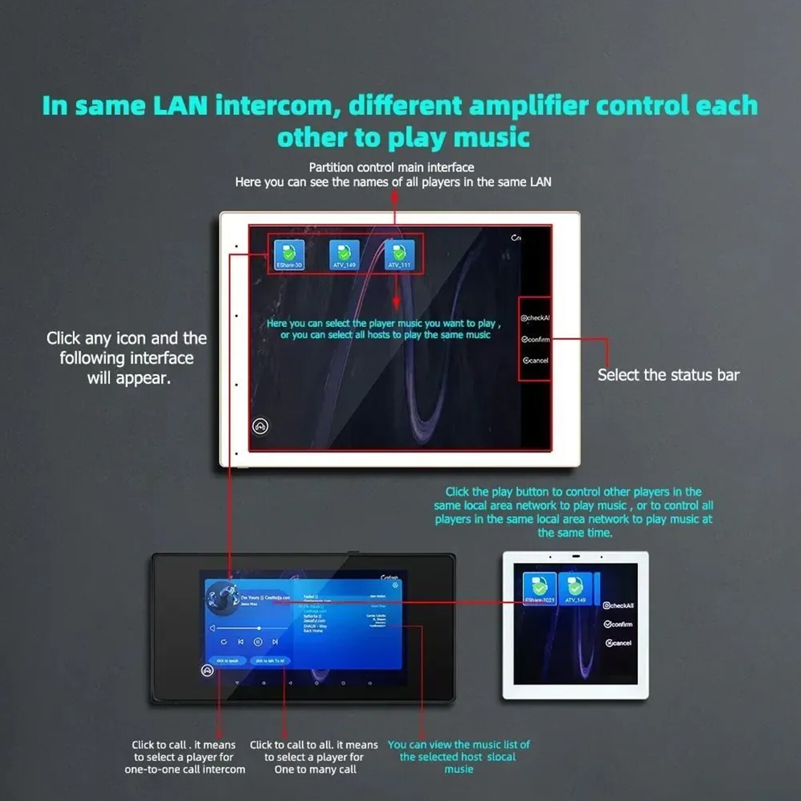 8in Smart Home Control Panel Voice Touch Screen Intercom Control System Playba1Y