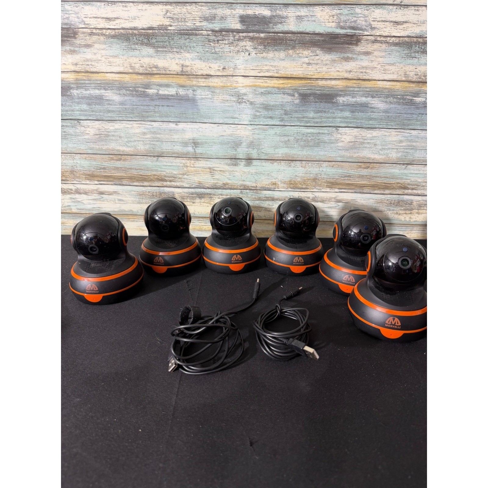 Morvelli Security Camera Lot of 6 Black Orange Excellent 1080P Pan Tilt WiFi IP