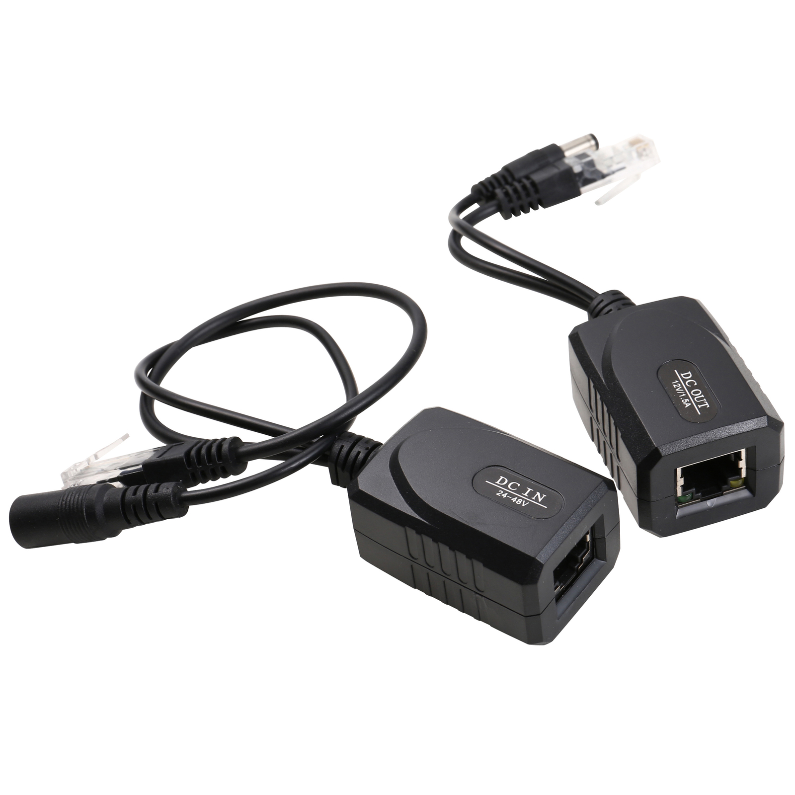 Power Over Ethernet POE Splitter Transmitter + Receiver for RJ45 Network Cable’