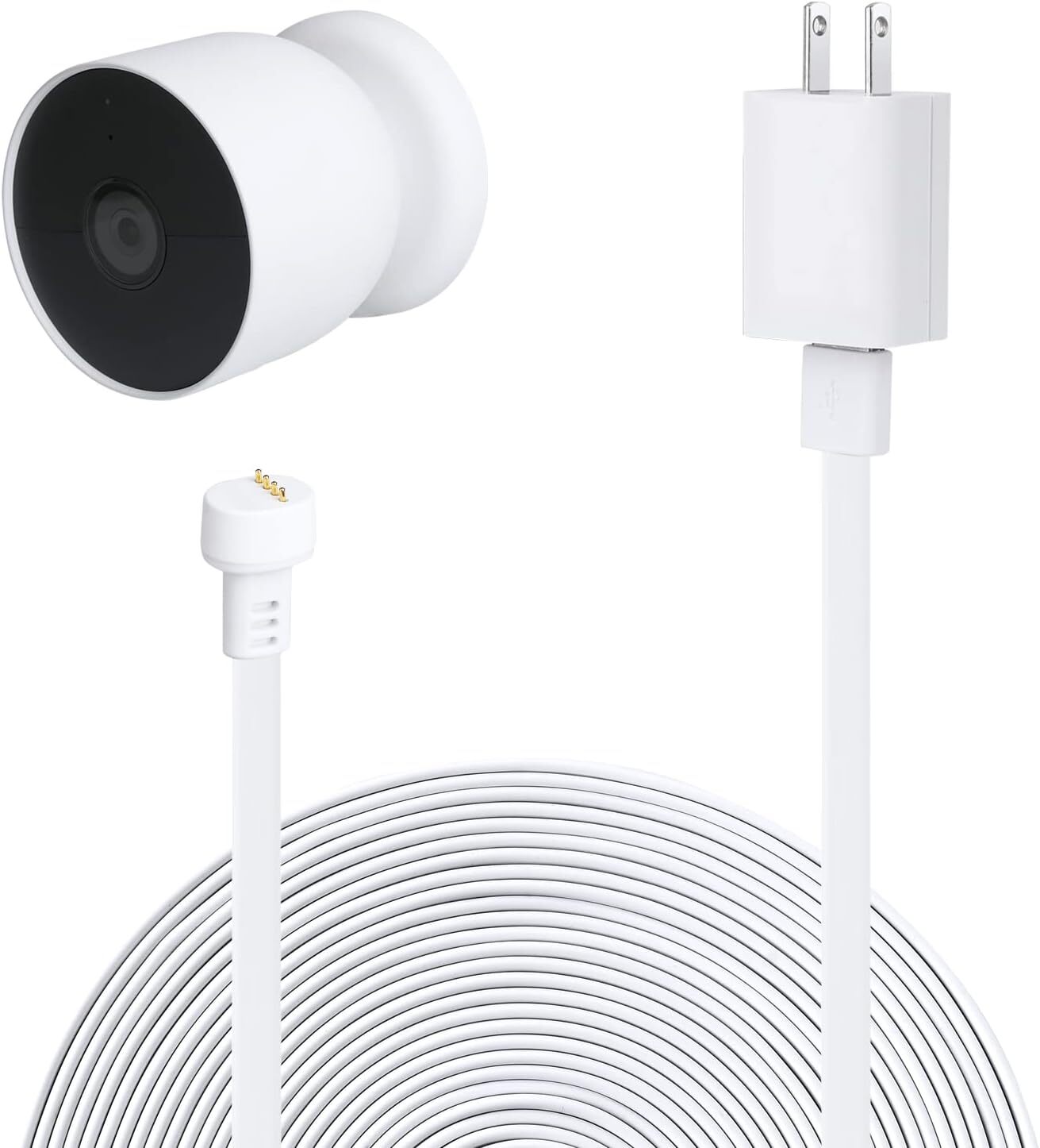 Power Adapter for Google Nest Cam Battery16.4Ft/5M Weatherproof Charging Cable