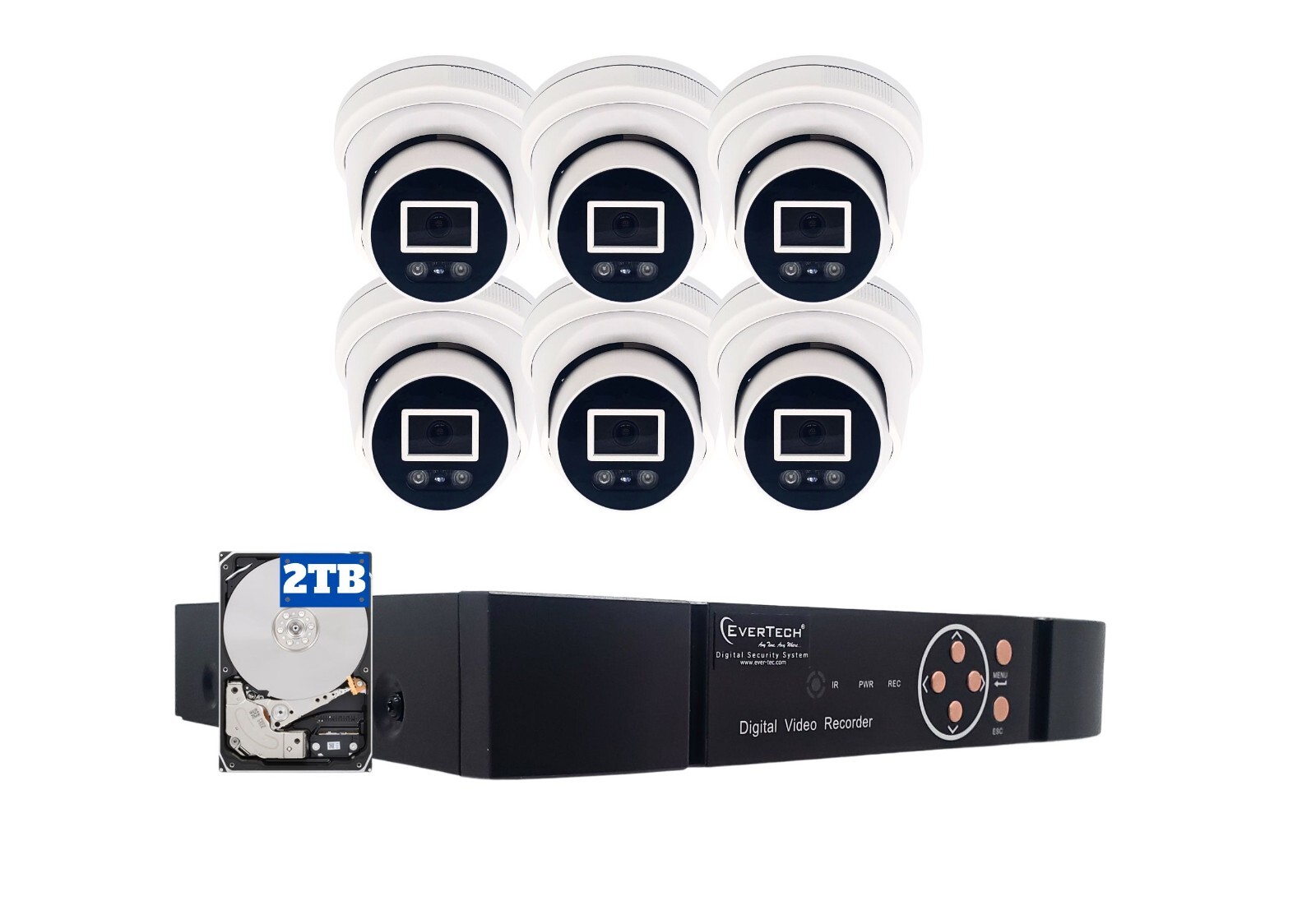4K 8MP 8 Channel NVR 6x PoE IP Camera Security Camera System with Audio 2TB HDD