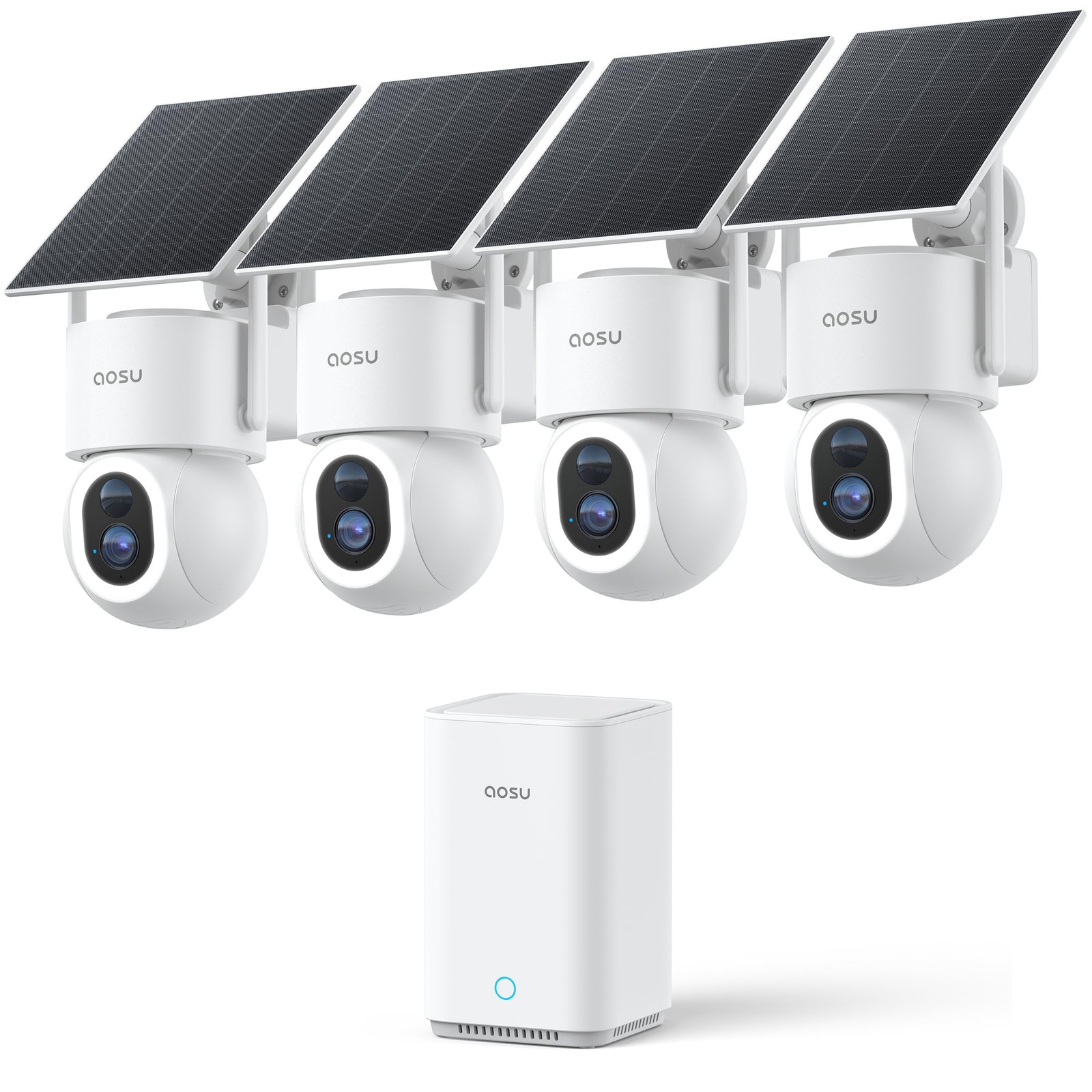 aosu SolarCam D1 Max 4-Cam Kit, 4K Solar Security Cameras Wireless Outdoor, 3…