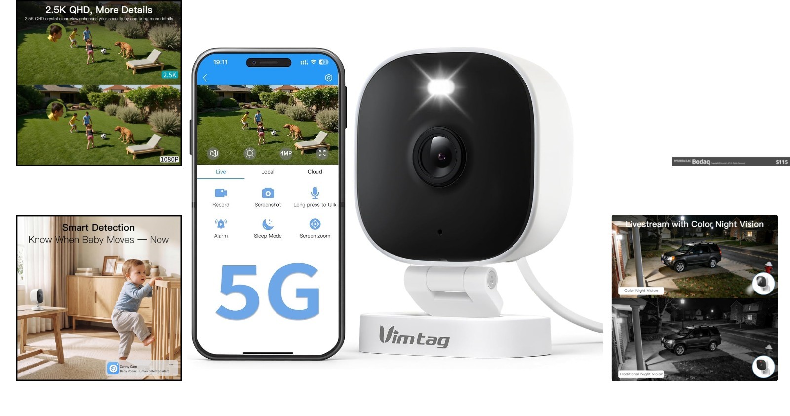 Smart Dual-Band 2.5K Security Camera with Instant Motion Alerts & Night Vision