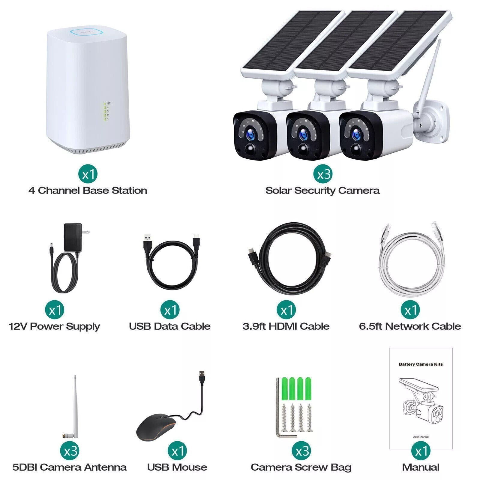 CAMCAMP Solar Battery Powered Wireless Security Camera System Outdoor Home Wifi