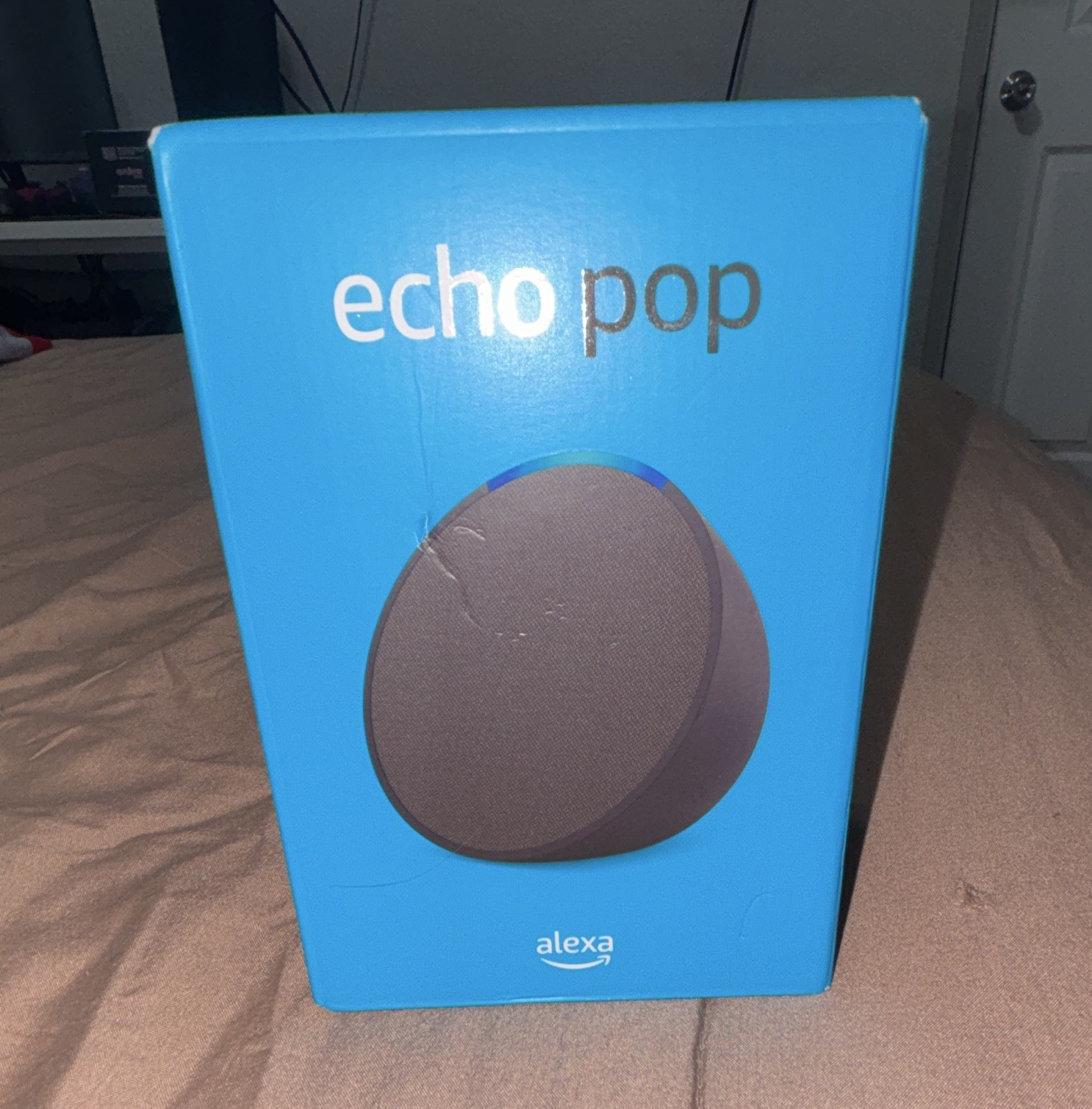 Amazon Echo Pop Smart Speaker Alexa Bluetooth 3.5mm Hands-Free Mic Off Blue