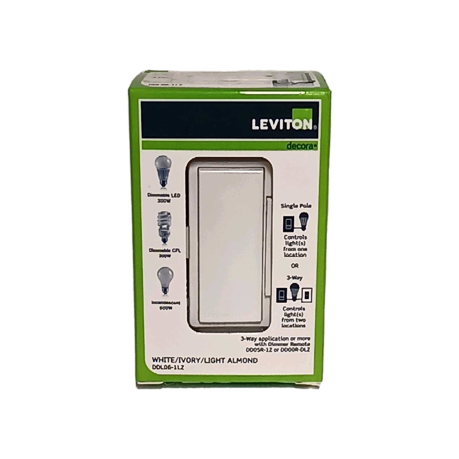 Leviton Dimmer Switch, DDL06-1LZ/DDOOR-DLZ