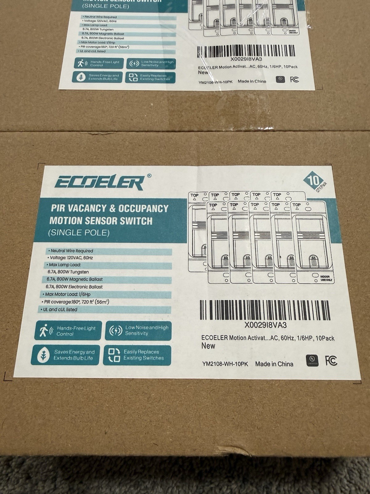 ECOELER 20 PACK 3Way Motion Sensor Light Switch Wall Sensor for Led/Incandescent