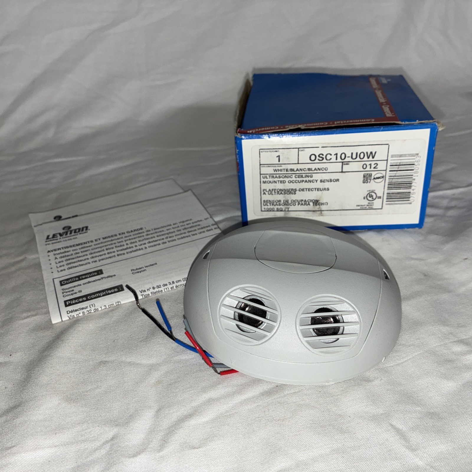LEVITON Ultrasonic Ceiling Mounted Occupancy Sensor OSC10-U0W White