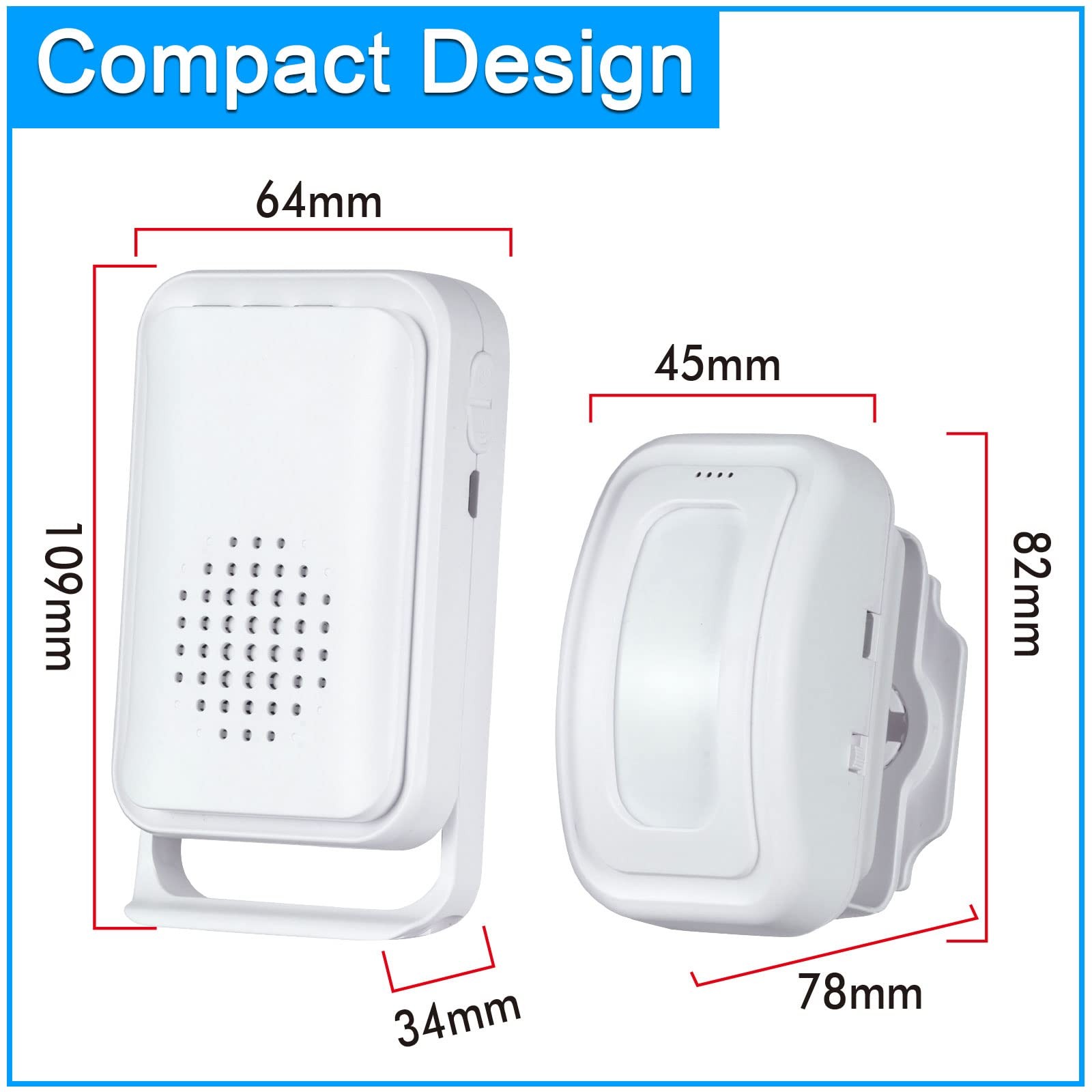 Wireless Motion Sensor Door Chime 918ft Range Indoor Alert – Business Entry Bell