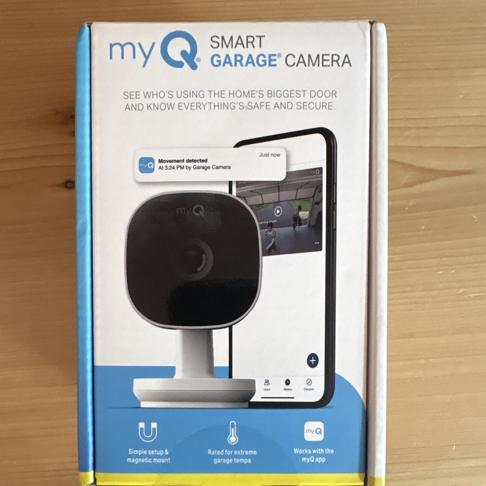 myQ Smart Garage Camera 1080p Wi-Fi Indoor Night Vision Motion 3-Way Talk USB