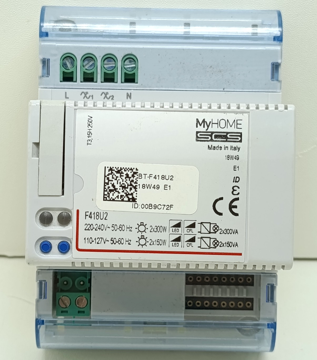 BTicino F418U2 MyHOME SCS Universal Dimmer 2-Channel DIN Rail Module – NIB