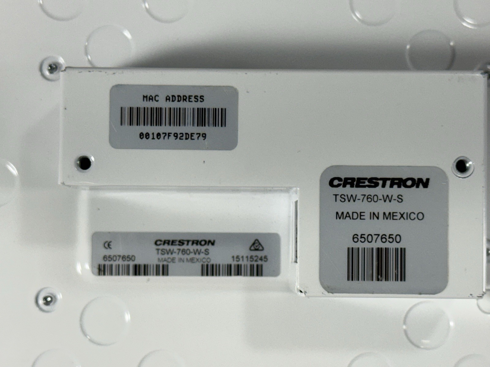 Crestron TSW-760-W-S – 7-inch Touch Screen Room Scheduling Controller Display