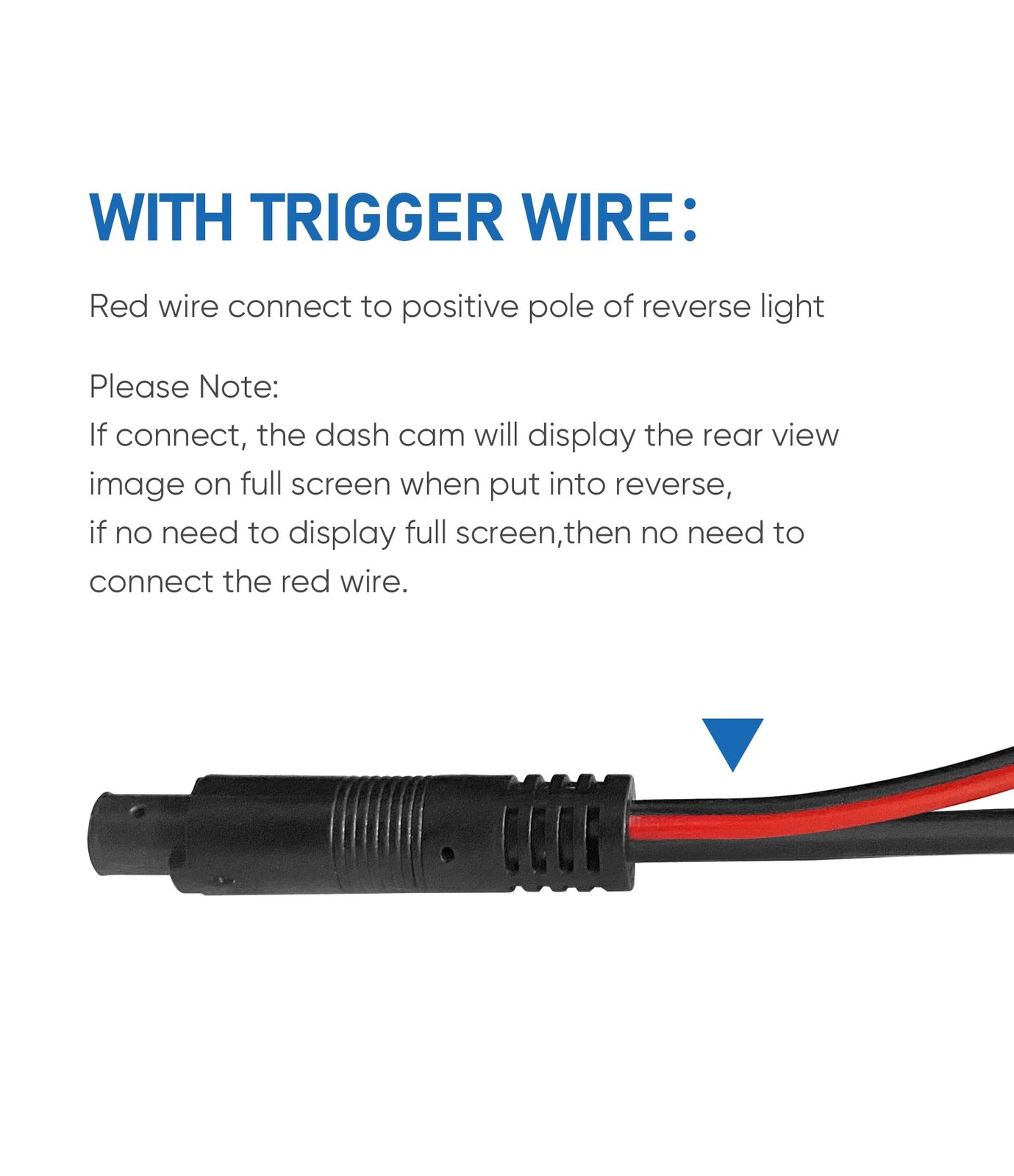 Dash Cam Rear View Cable, 35Ft 2.5mm to 4Pin 4Pin-35Ft, Black