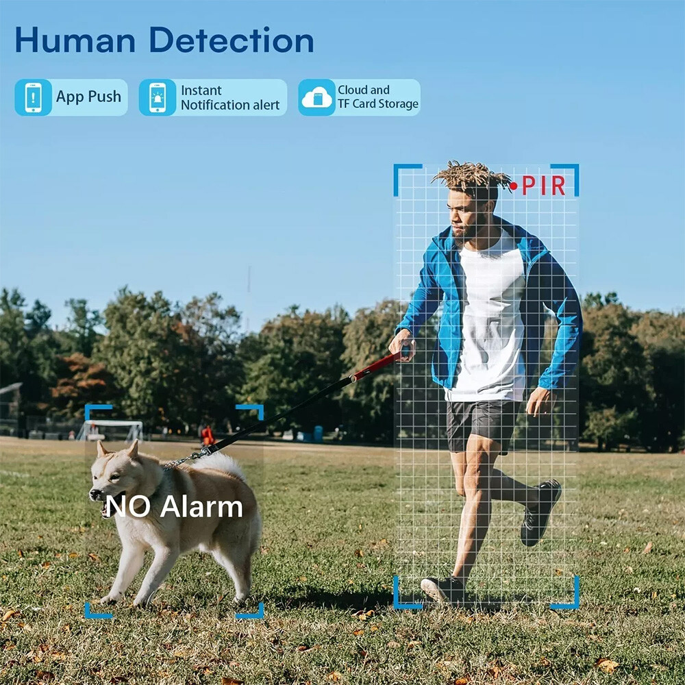 4 Pack WiFi6 Solar Battery Powered Wireless Security Camera Sys Outdoor 3MP PTZ
