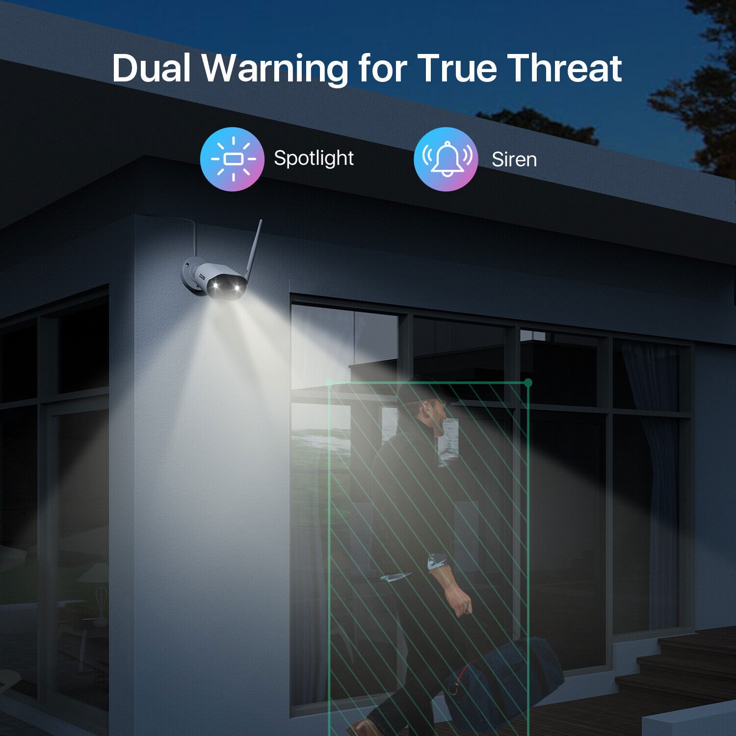 ZOSI 3MP Wireless Security Camera System Outdoor 2K WiFi Home Audio NVR No HDD