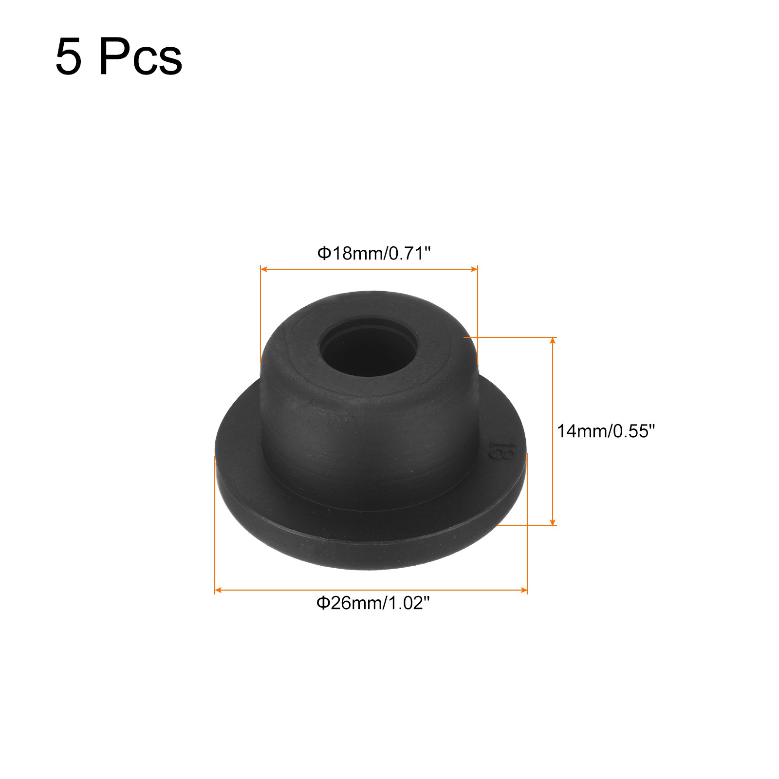 High Temp Silicone Plug t Shaped Silicon Stopper Black 26x14x4mm 5pcs