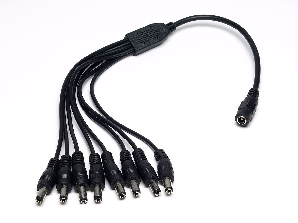 1 to 8 Port Splitter DC Power Cable Wire Adapter For CCTV Security Camera